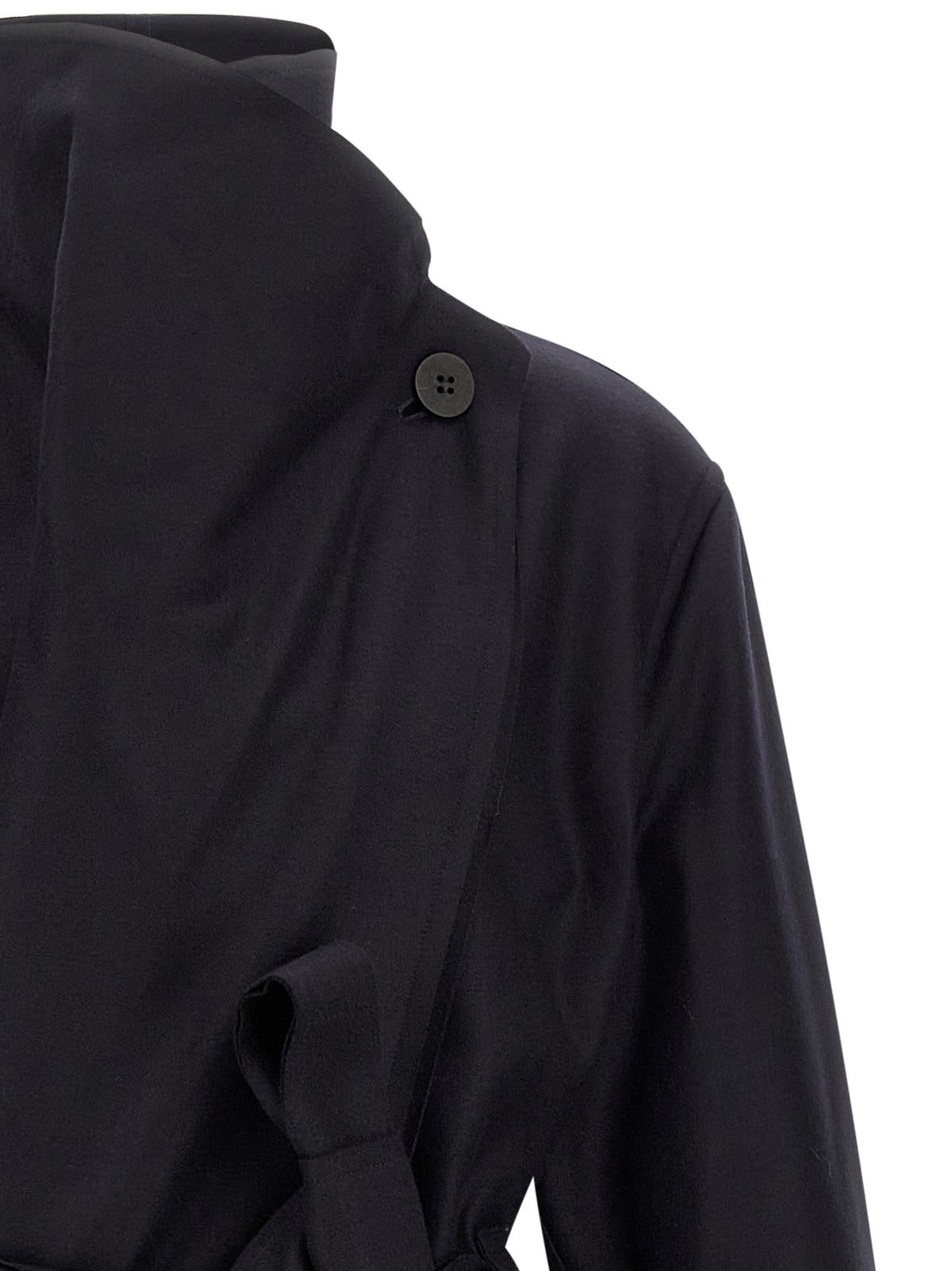 Issey Miyake Schwarzer Wollmantel