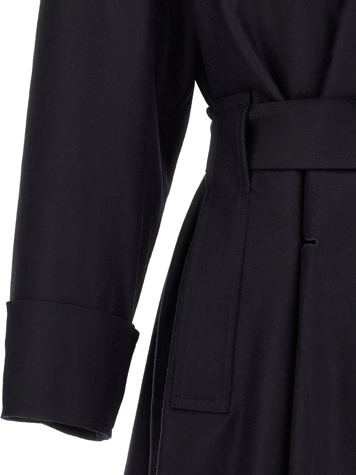 Issey Miyake Schwarzer Wollmantel
