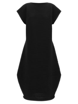 PLEATS PLEASE ISSEY MIYAKE Schwarzes Polyester-Midikleid