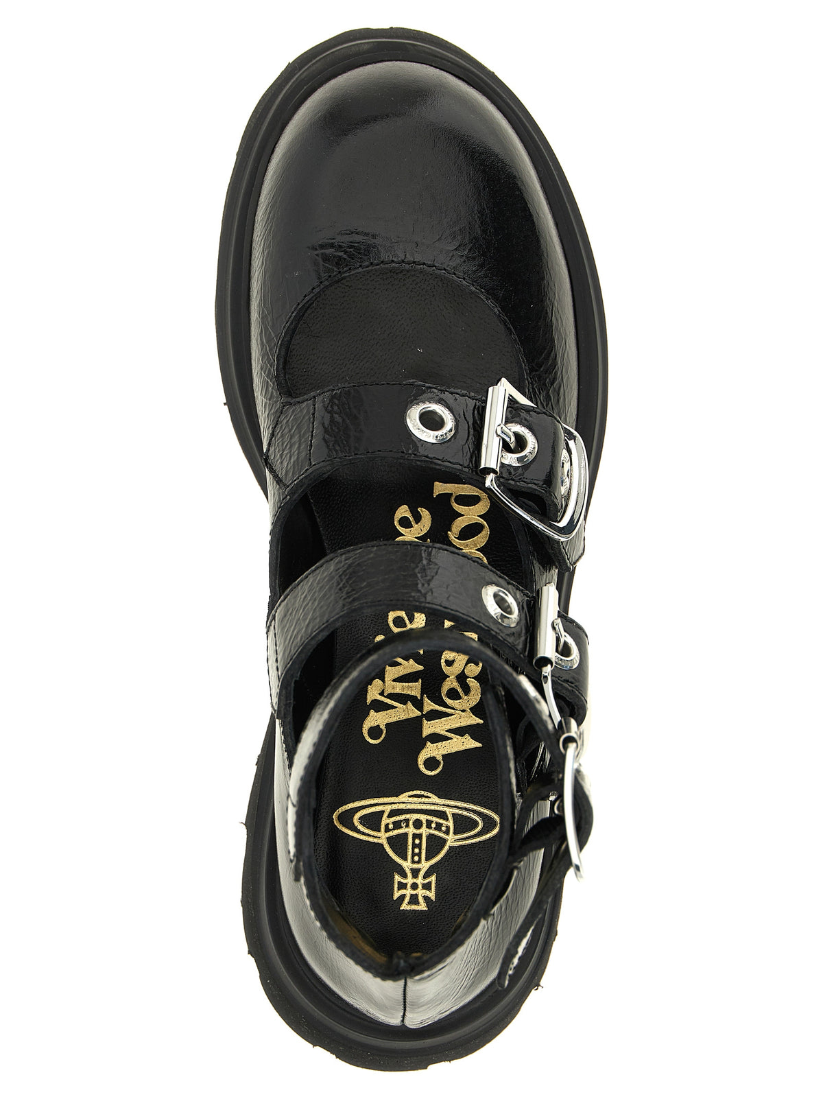 Vivienne Westwood Schwarze Ballerinas aus Kalbsleder