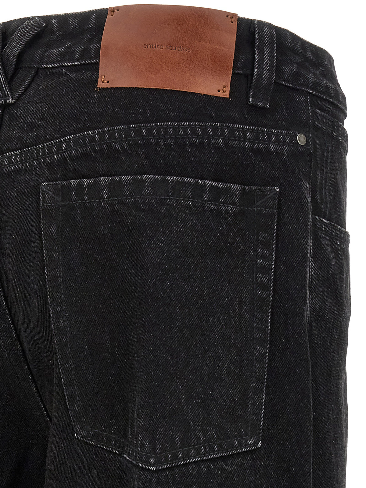 Entire Studios Schwarze Baumwoll-Jeans mit geradem Bein