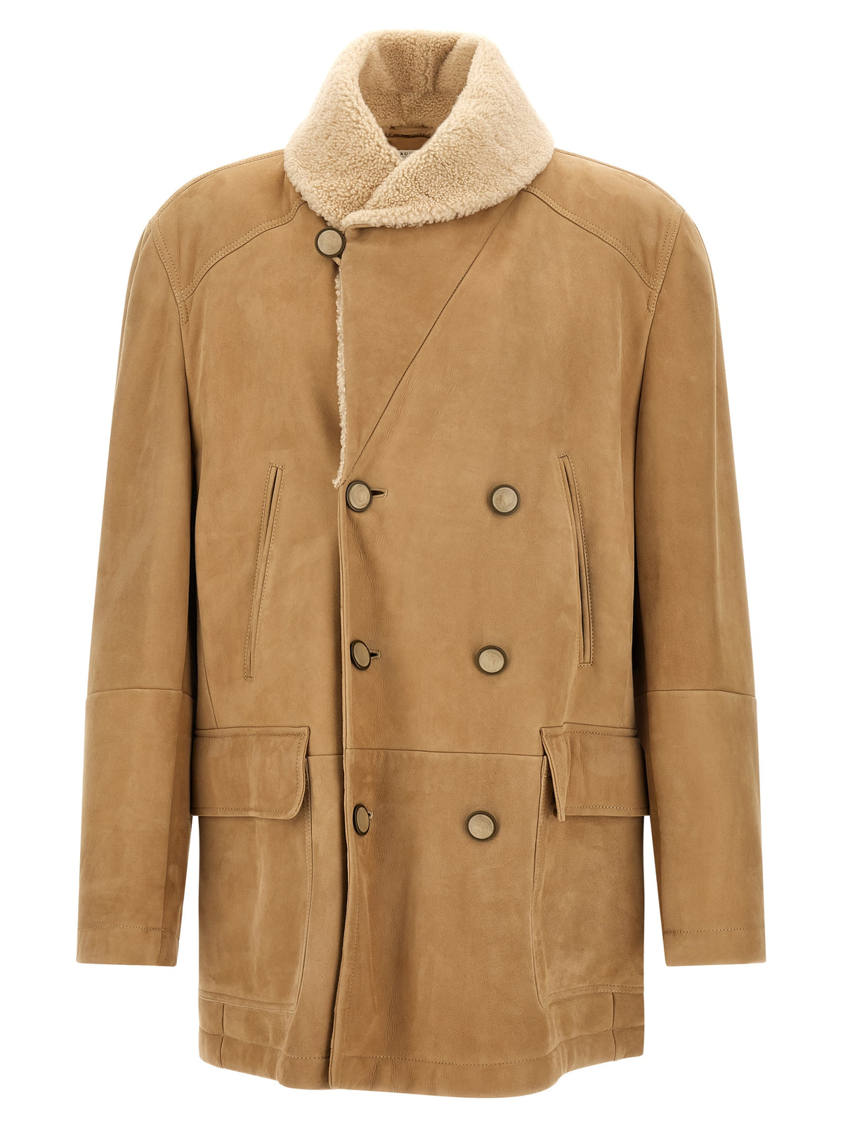 Brunello Cucinelli Beige Lammleder Lederjacke