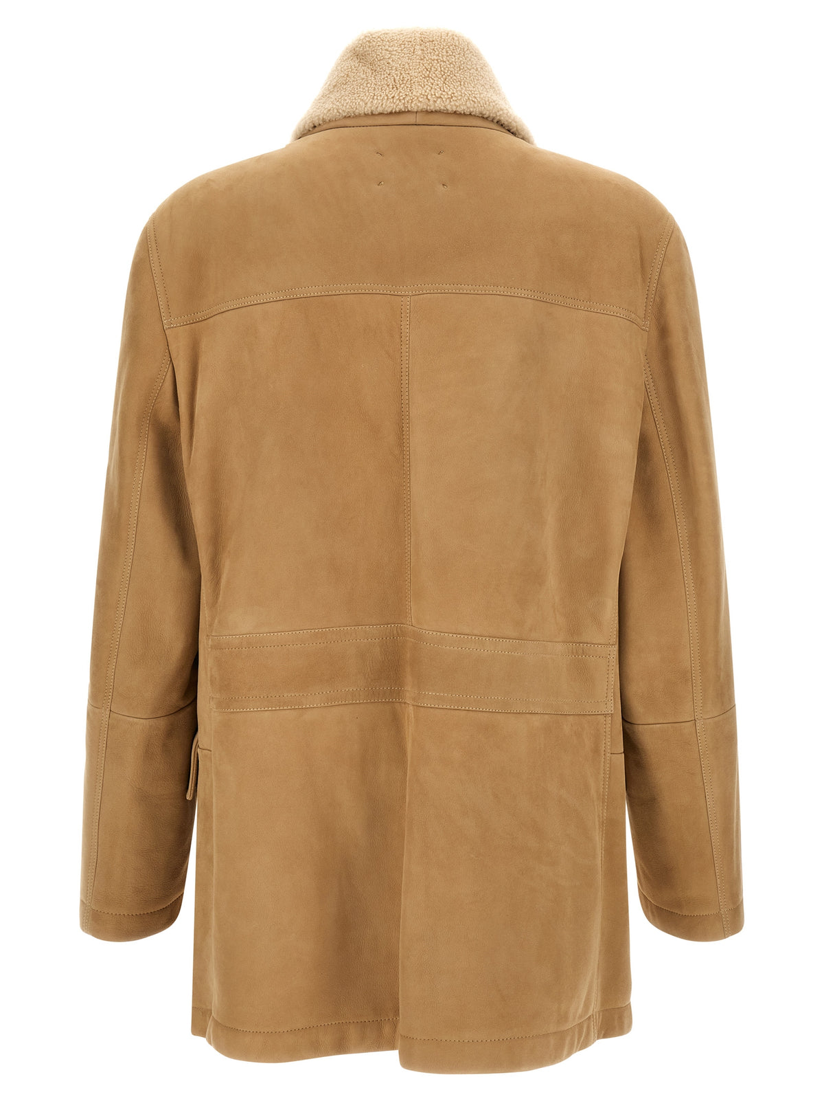 Brunello Cucinelli Beige Lammleder Lederjacke
