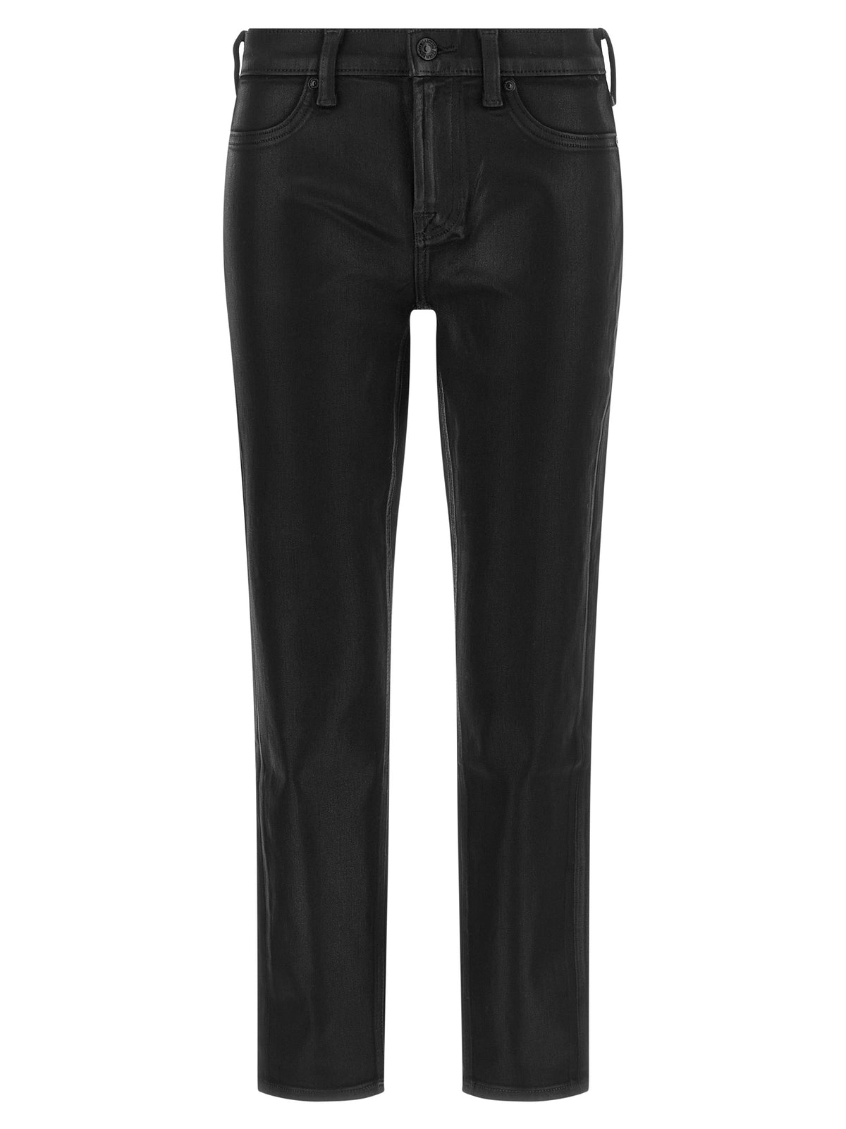 7 For All Mankind Schwarze Cropped Jeans aus Baumwolle