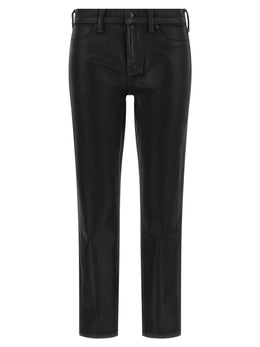 7 For All Mankind Schwarze Cropped Jeans aus Baumwolle