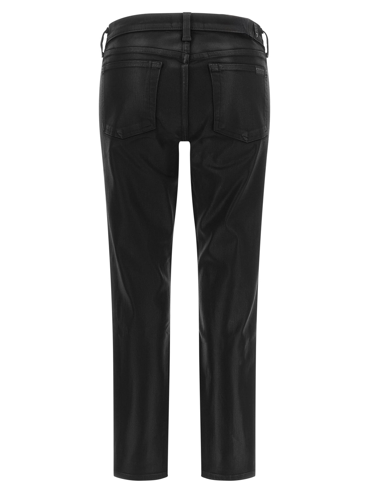 7 For All Mankind Schwarze Cropped Jeans aus Baumwolle