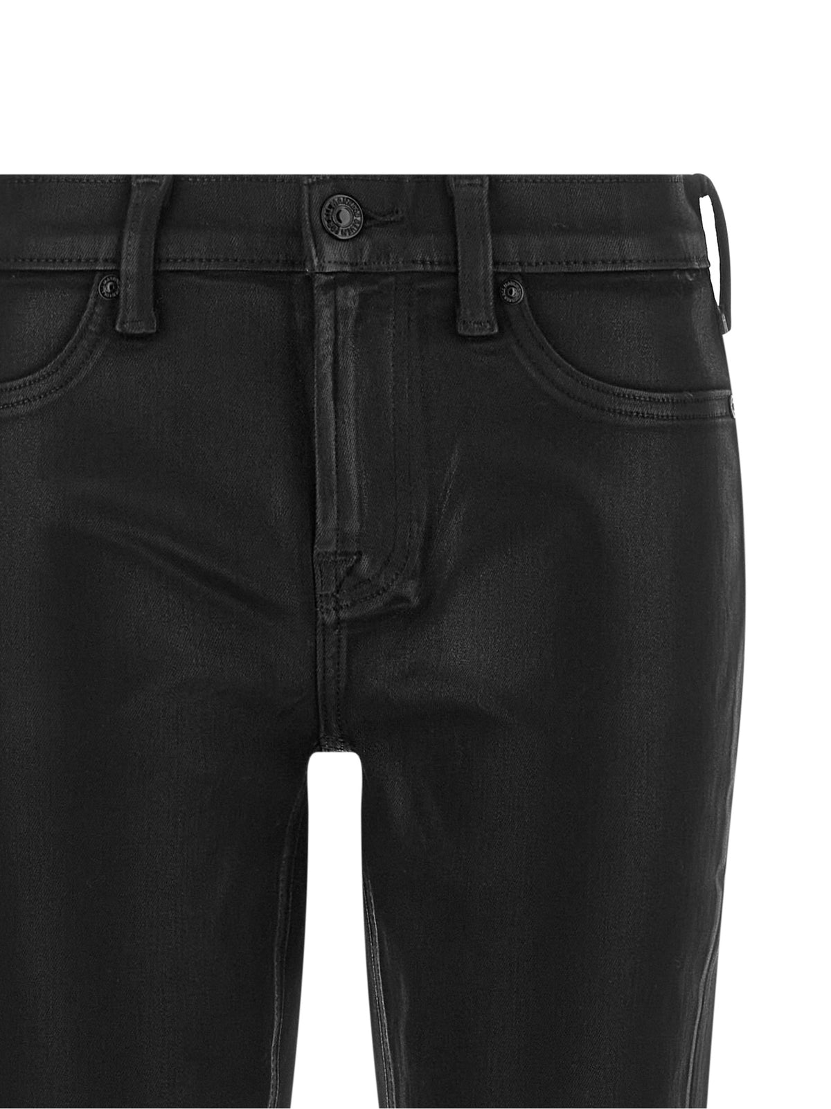 7 For All Mankind Schwarze Cropped Jeans aus Baumwolle