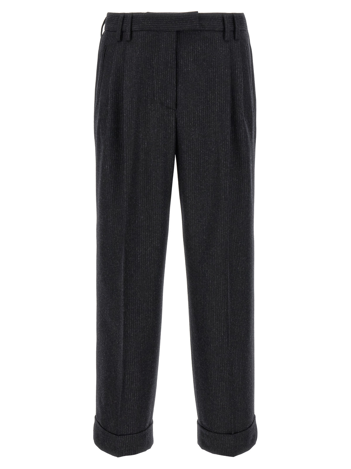 Alberto Biani Graue Woll-Freizeithose