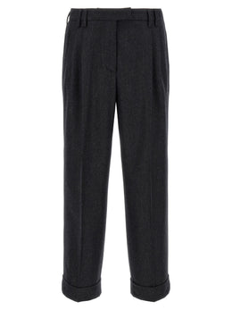Alberto Biani Graue Woll-Freizeithose