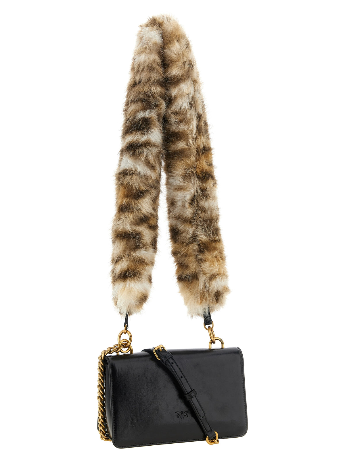 PINKO Schwarze Kalbsleder-Schultertasche