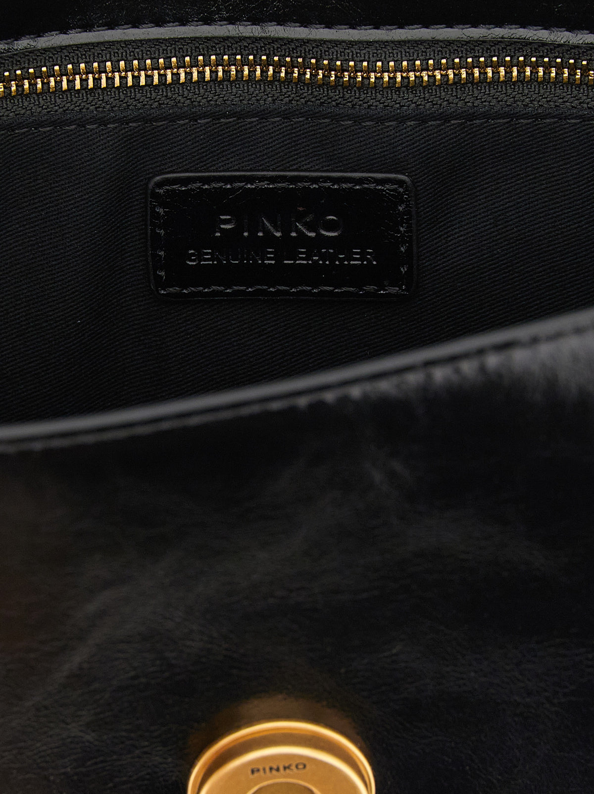 PINKO Schwarze Kalbsleder-Schultertasche