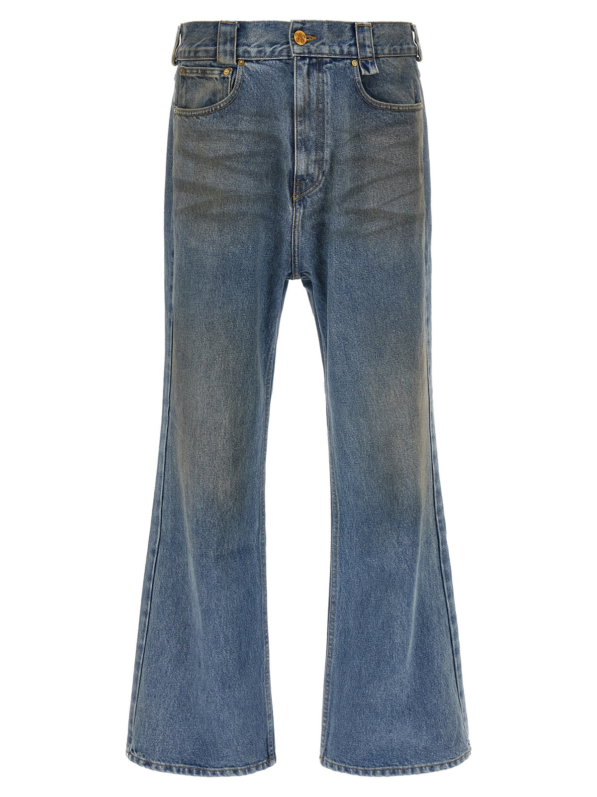 WILLY CHAVARRIA Blaue Baumwoll-Jeans mit ausgestelltem Bein