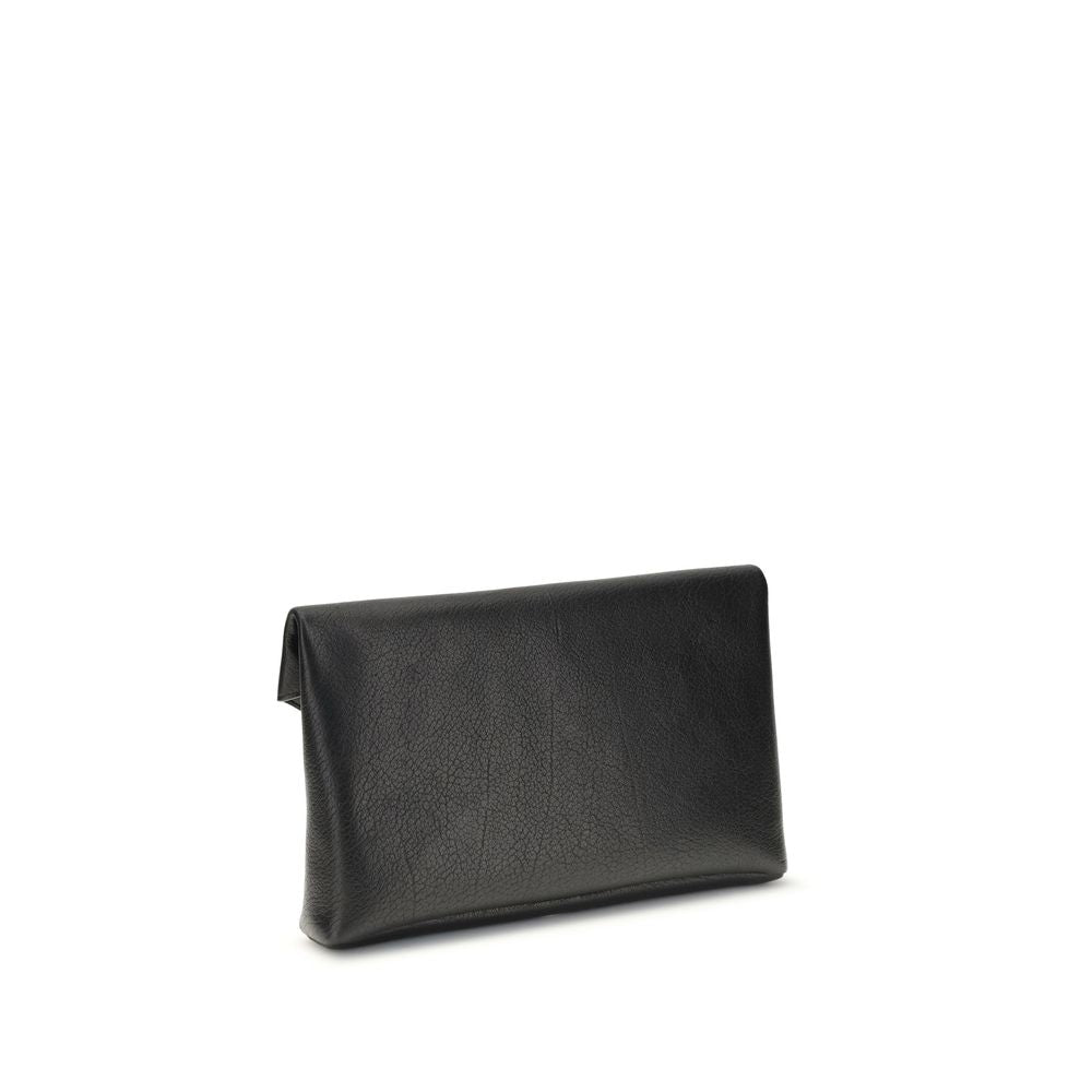 Saint Laurent Schwarze Bos Taurus Kalbsleder Clutch