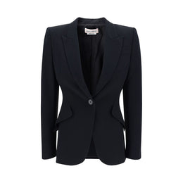 Alexander McQueen Schwarzer Blazer aus Acetat