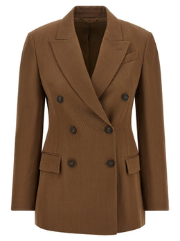 Brunello Cucinelli Brauner Blazer aus reiner Schurwolle