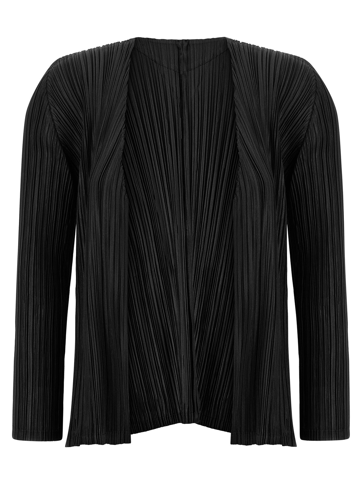 PLEATS PLEASE ISSEY MIYAKE Schwarzer Cardigan aus Polyester