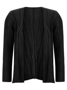 PLEATS PLEASE ISSEY MIYAKE Schwarzer Cardigan aus Polyester
