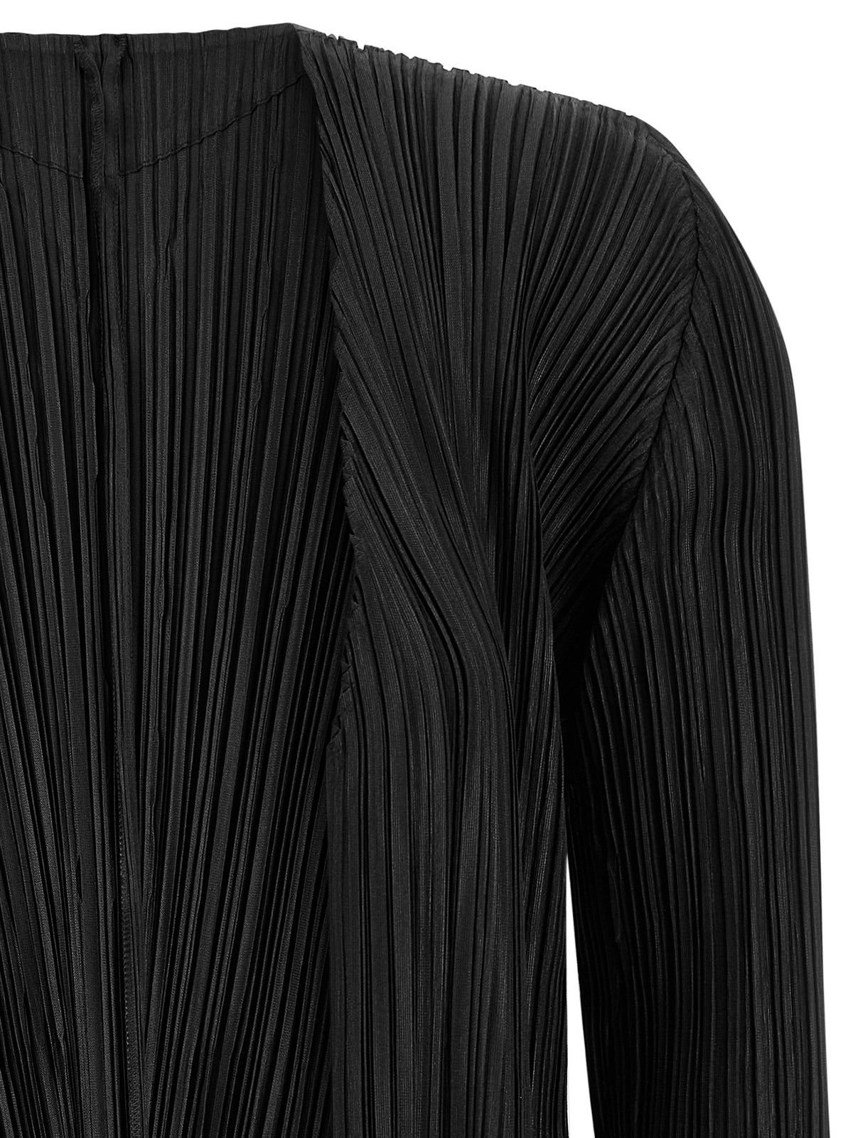 PLEATS PLEASE ISSEY MIYAKE Schwarzer Cardigan aus Polyester