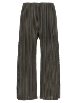 PLEATS PLEASE ISSEY MIYAKE Graue Freizeithose aus Polyester