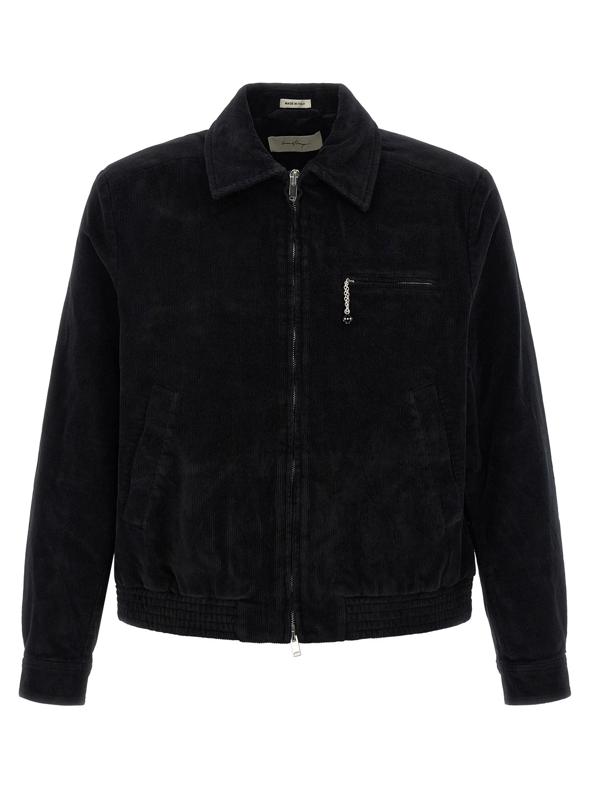 SECOND/LAYER Schwarze Baumwoll-Shell-Jacke