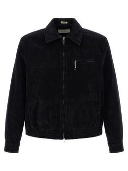SECOND/LAYER Schwarze Baumwoll-Shell-Jacke