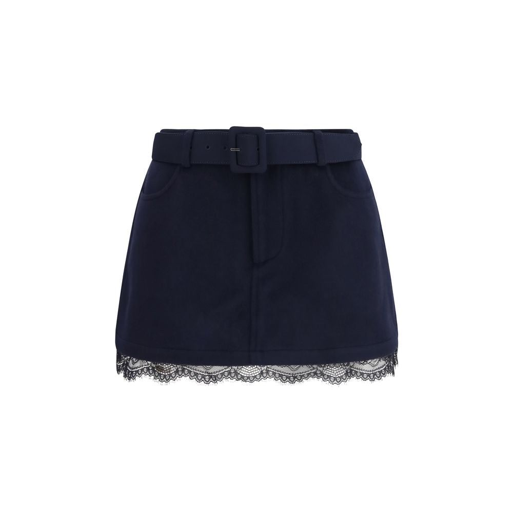 Self-Portrait Blaue Woll-Bermuda-Shorts Aries