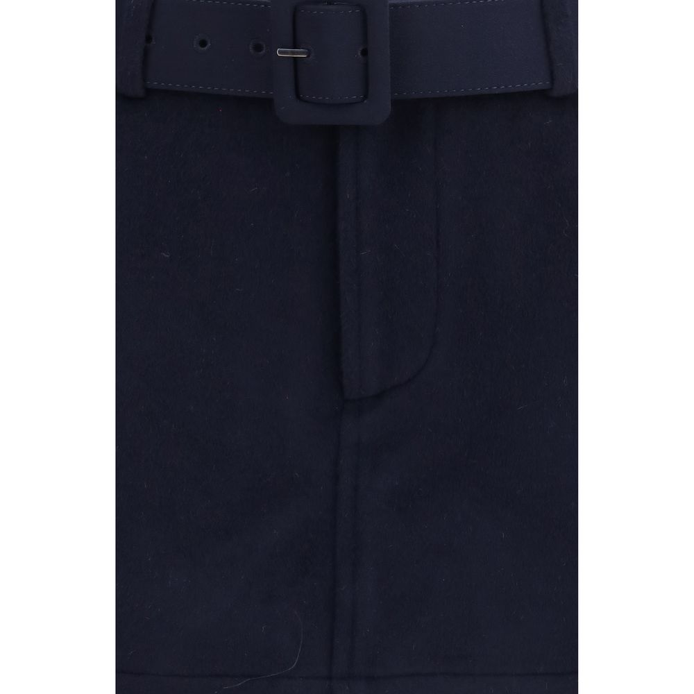 Self-Portrait Blaue Woll-Bermuda-Shorts Aries