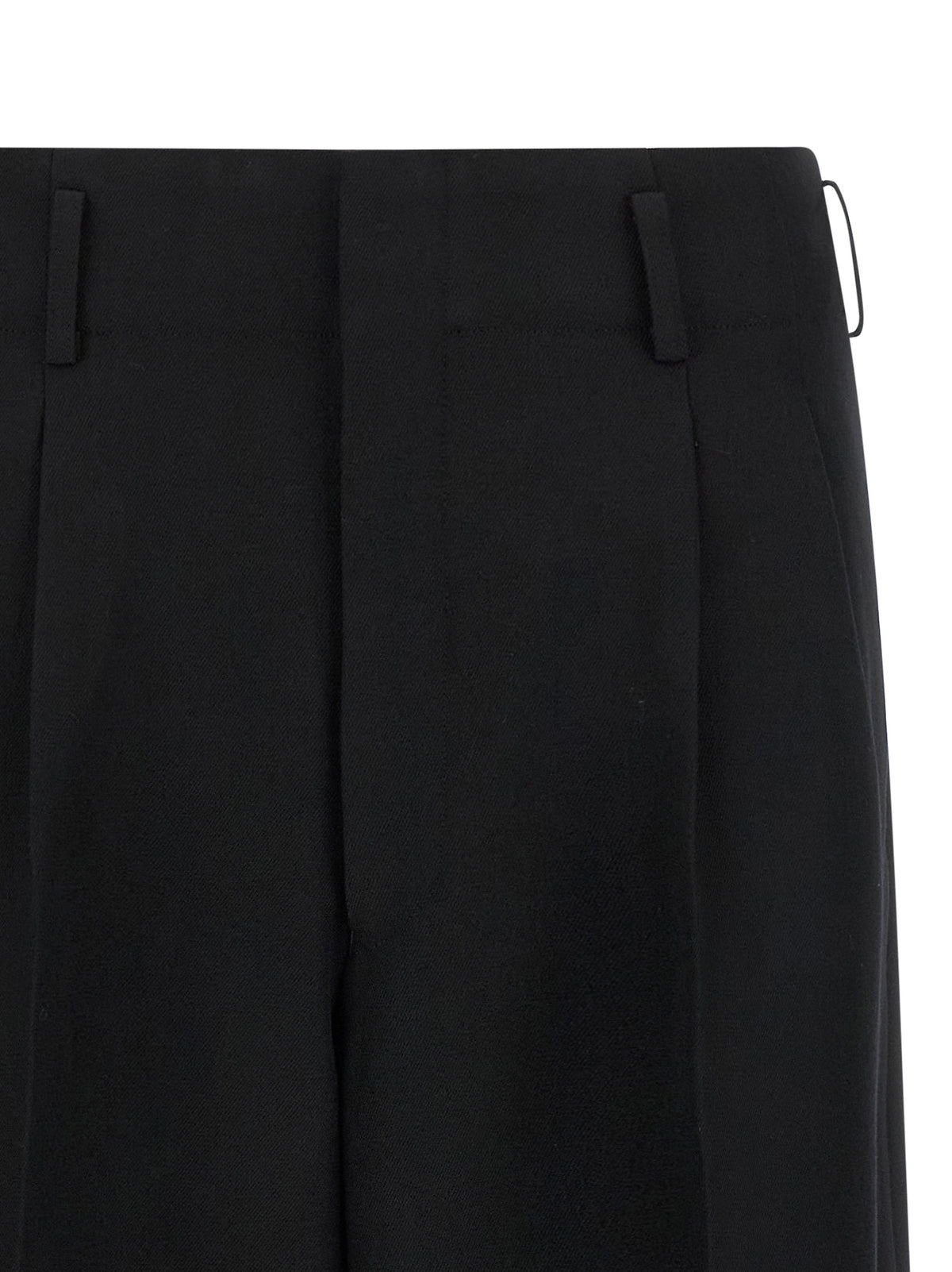 Comme Des Garçons Schwarze Cropped Hose aus Wolle