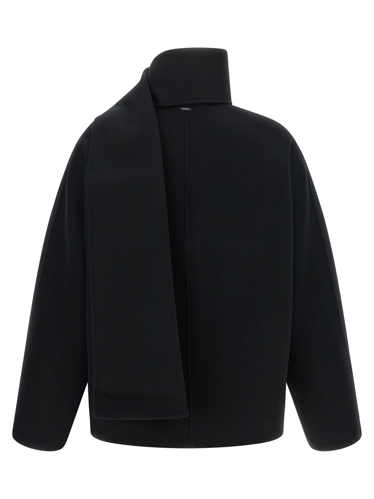 'S Max Mara Schwarze Wolljacke in voller Länge