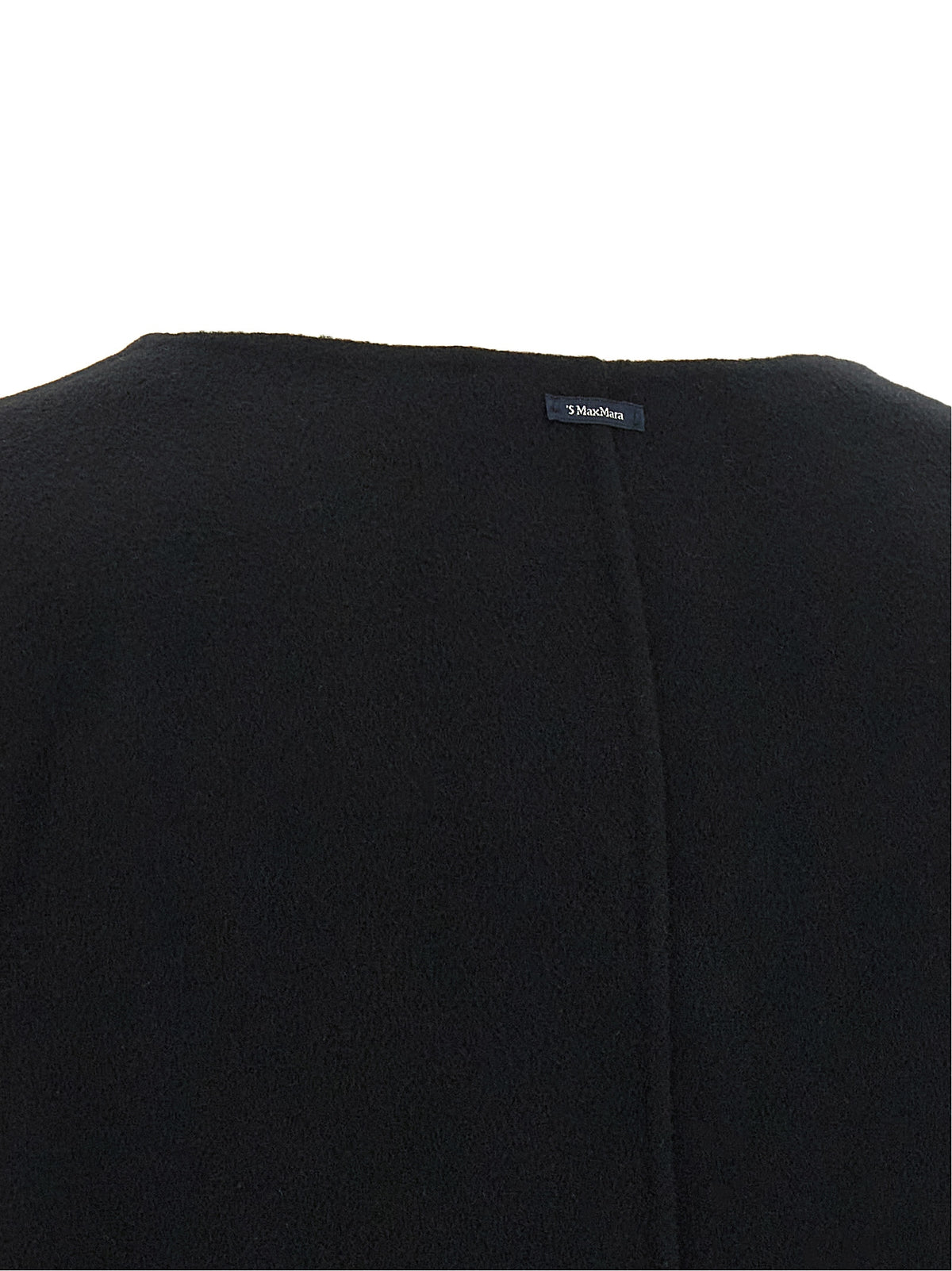 'S Max Mara Schwarze Wolljacke in voller Länge