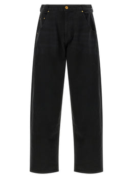 WILLY CHAVARRIA Schwarze Baumwolljeans im Relaxed Fit