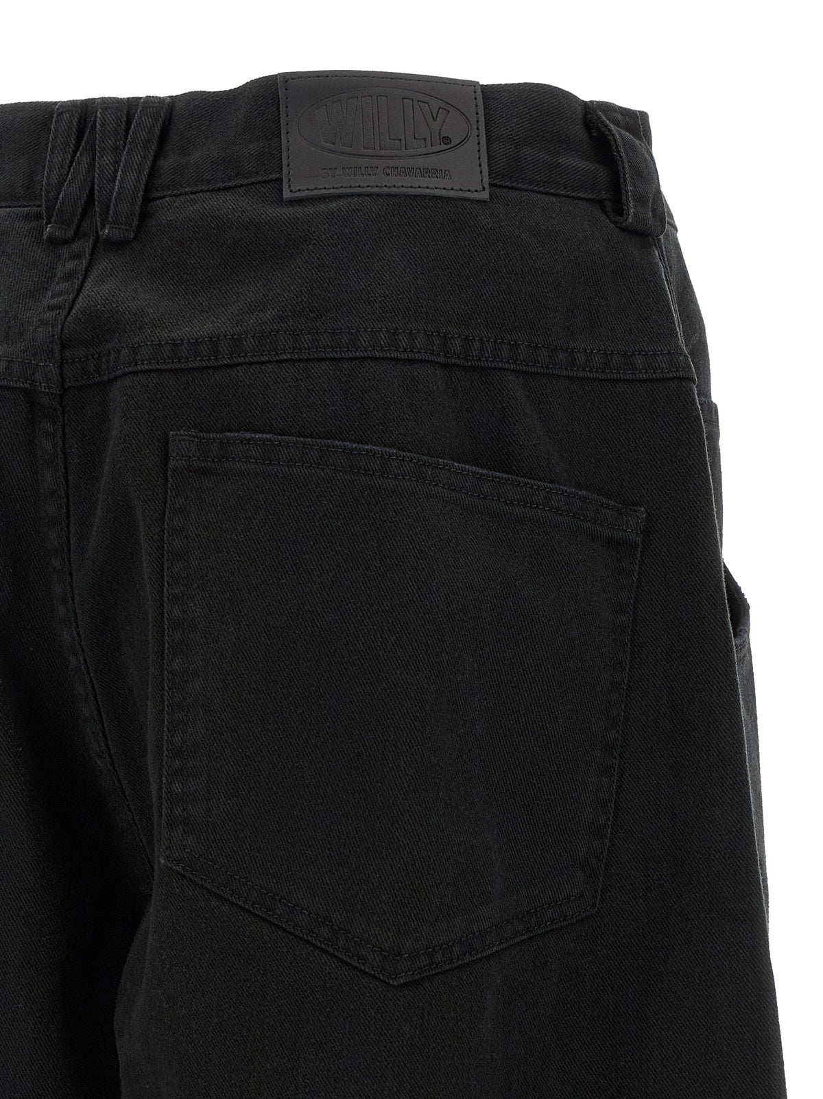WILLY CHAVARRIA Schwarze Baumwolljeans im Relaxed Fit