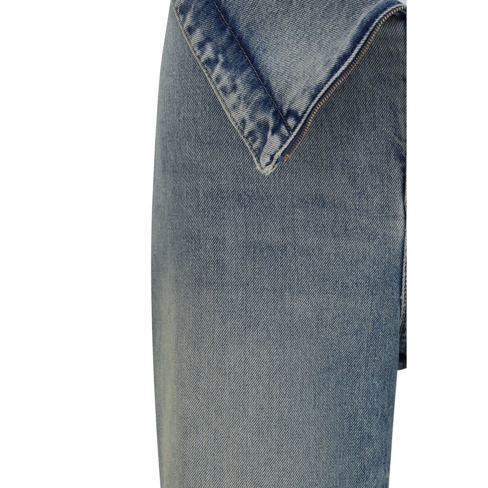 Alexander McQueen Blaue Baumwoll-Jeans mit ausgestelltem Bein