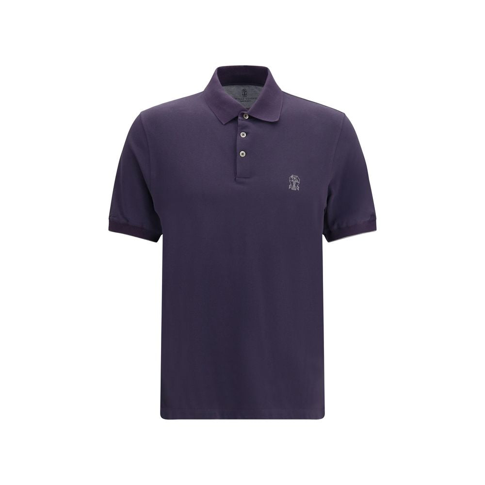 Brunello Cucinelli Lila Baumwoll-Poloshirt