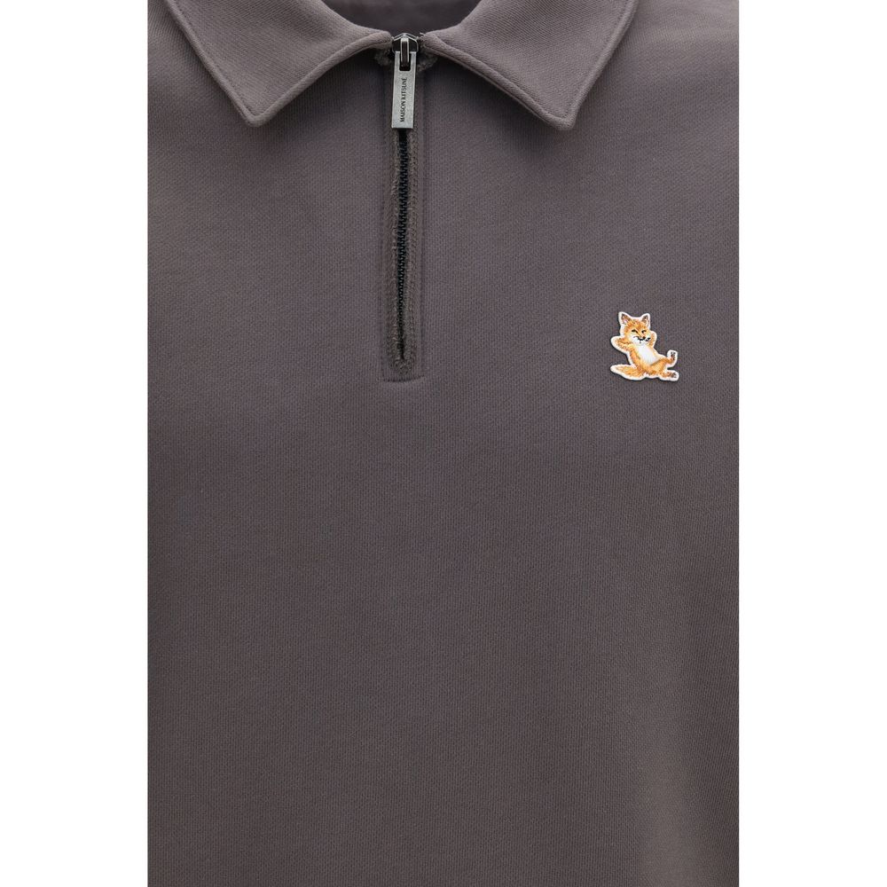 Maison Kitsuné Grauer Bio-Baumwoll-Sweatshirt
