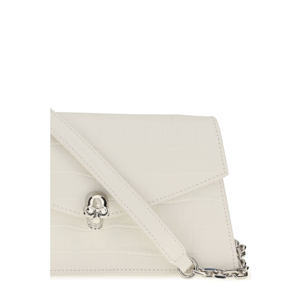 Alexander McQueen Weiße Bos Taurus Kalbsleder Schultertasche