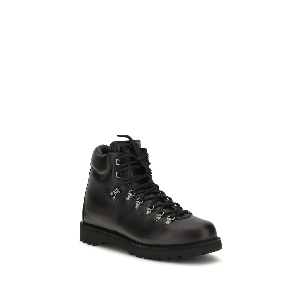 Diemme Schwarze Schnürstiefel aus Kalbsleder Bos Taurus