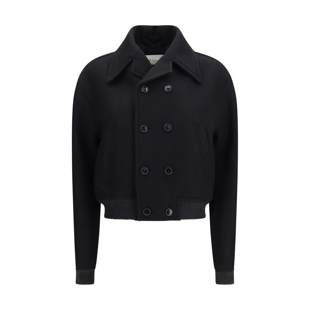Ami Paris Schwarzer Oves Aries Bomber aus Wolle