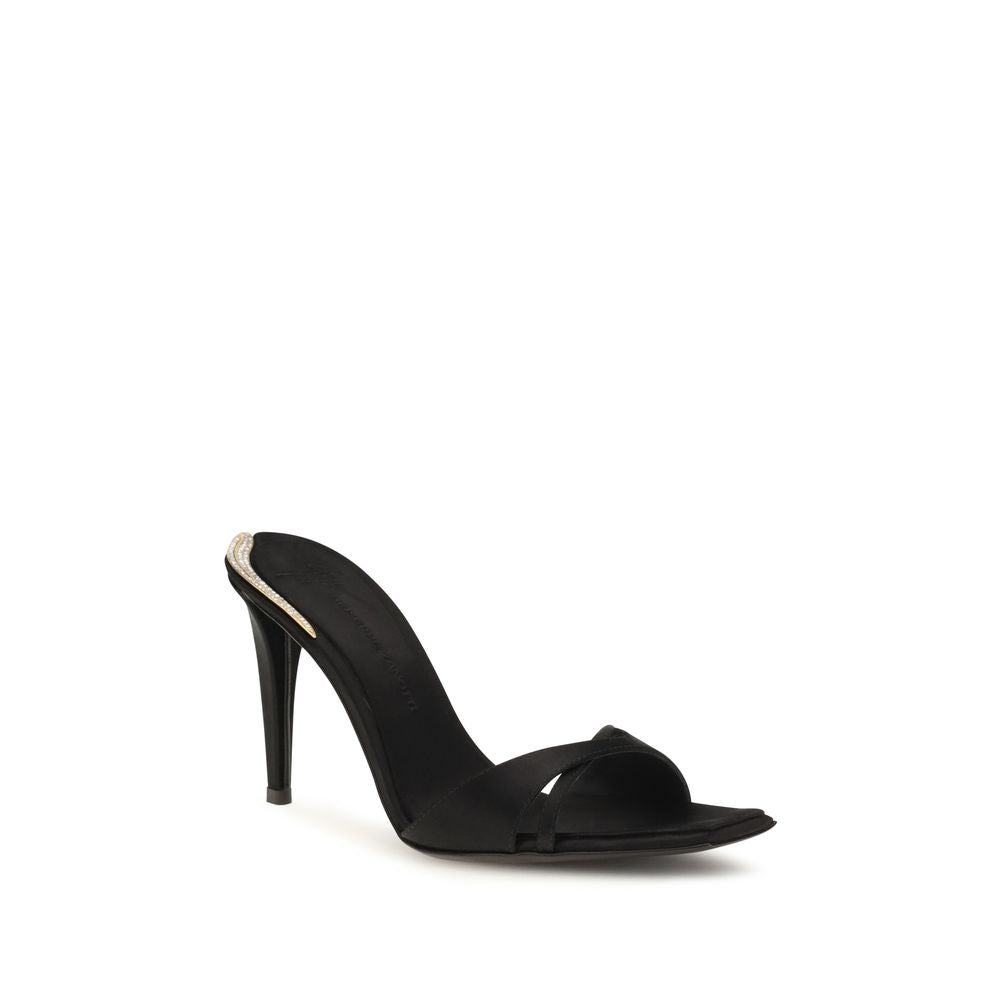 Giuseppe Zanotti Schwarze Sandalen mit Stilettoabsatz aus Viskose
