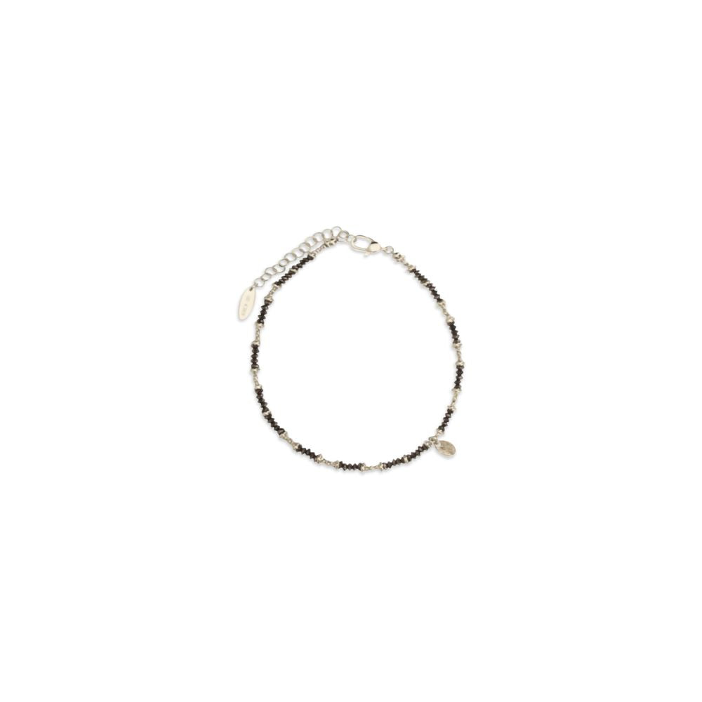 Brunello Cucinelli Braunes Silberarmband