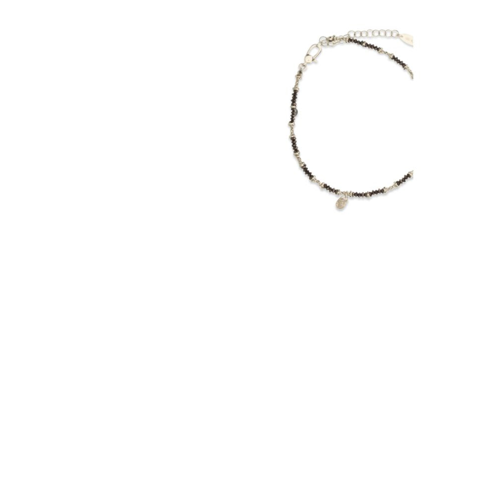 Brunello Cucinelli Braunes Silberarmband