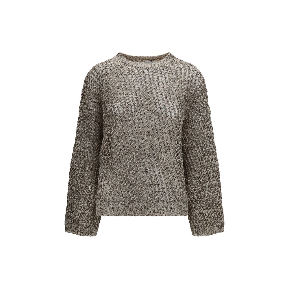 Brunello Cucinelli Beige Seiden-Sweatshirt