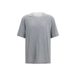 Brunello Cucinelli Graues Baumwoll-T-Shirt