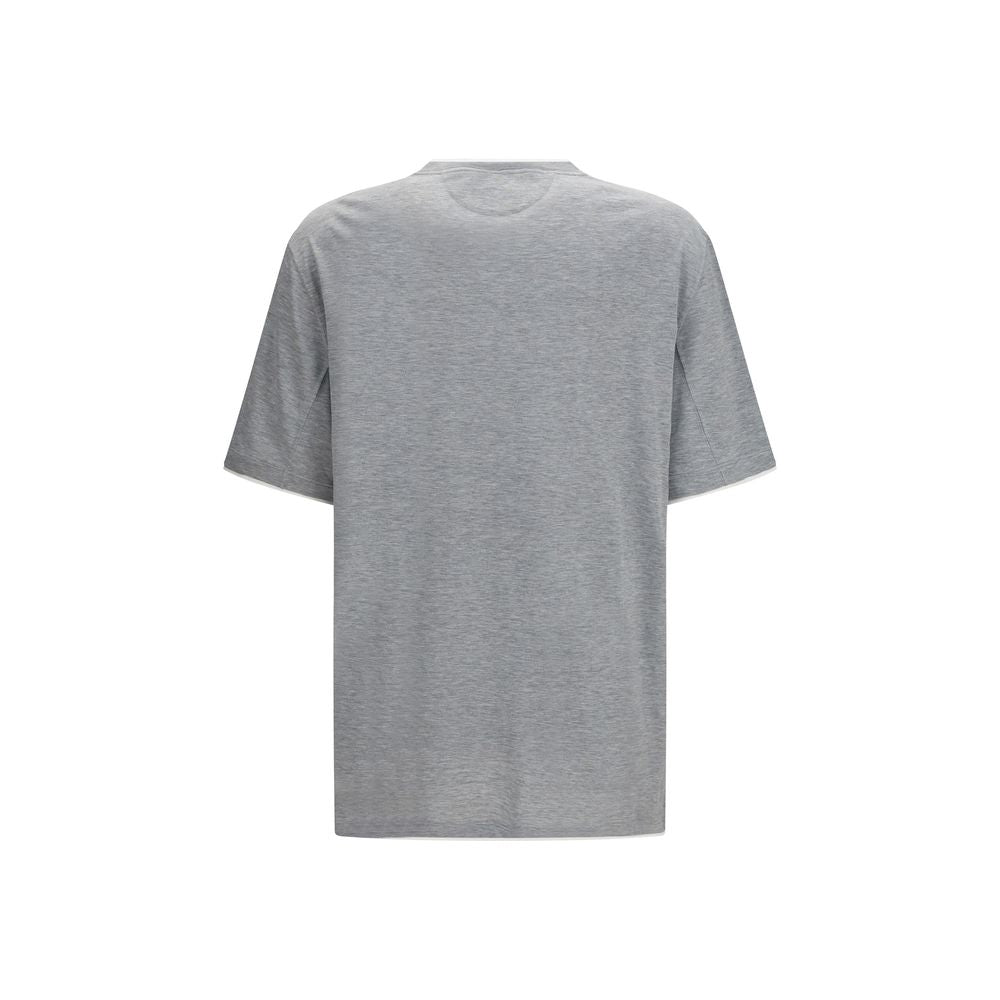 Brunello Cucinelli Graues Baumwoll-T-Shirt
