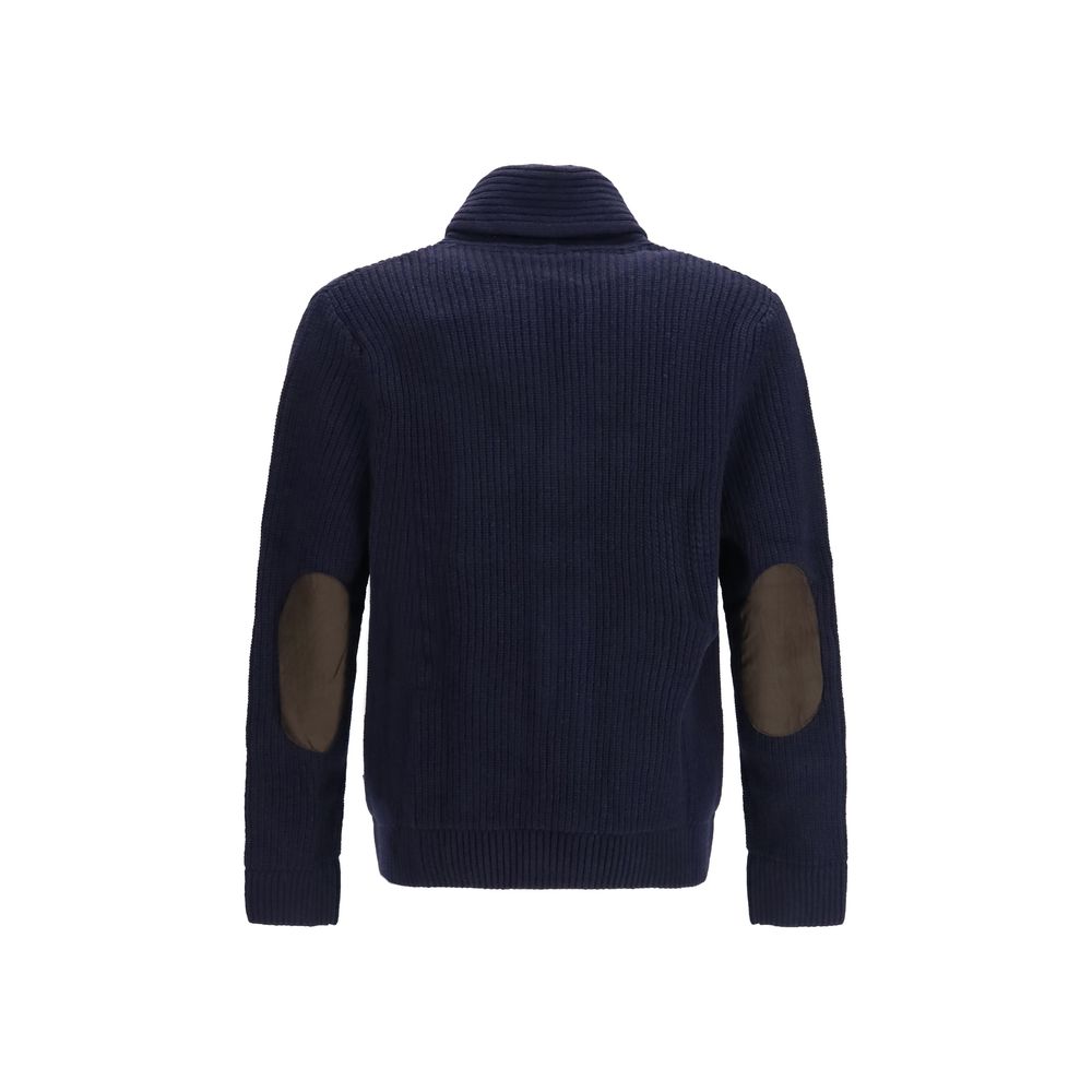Barbour Blauer Wollcardigan Oves Aries