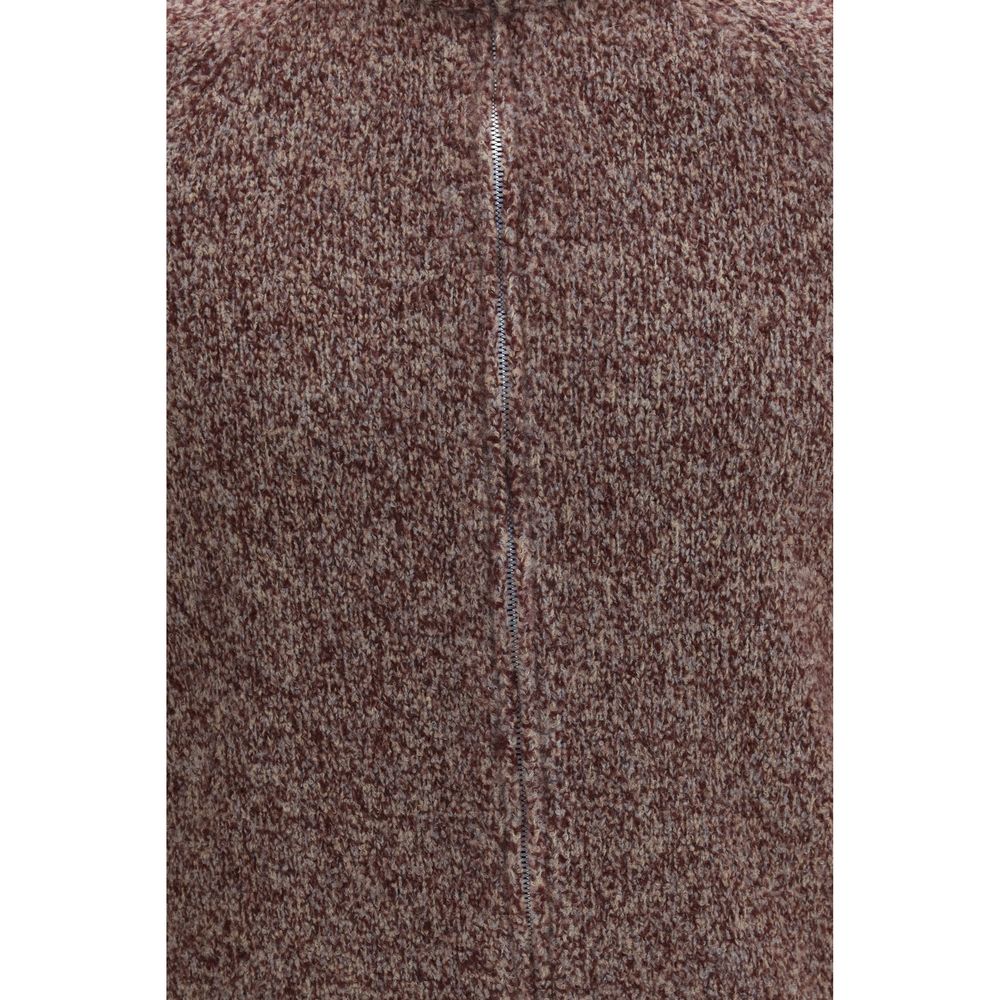 Brunello Cucinelli Bordeaux Woll Cardigan Oves Aries