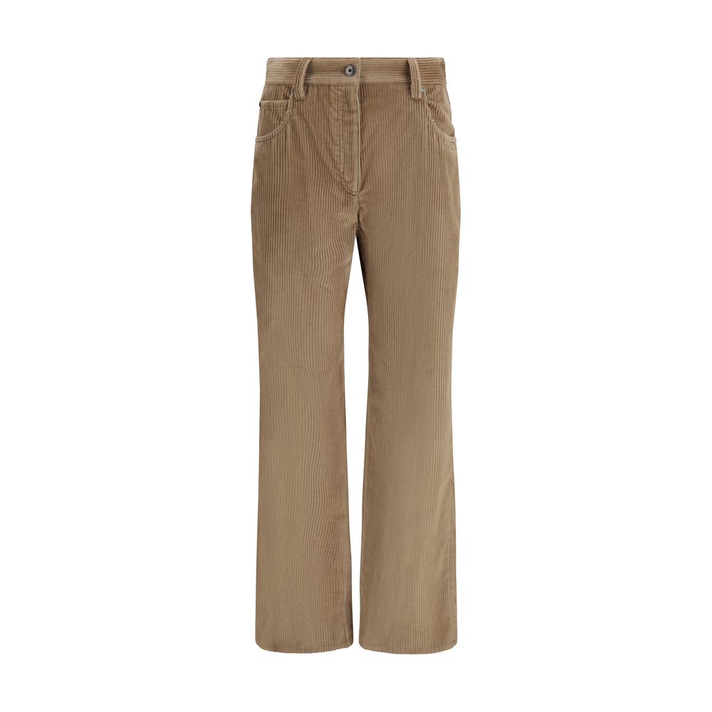 Brunello Cucinelli Braune Baumwollhose für die Freizeit