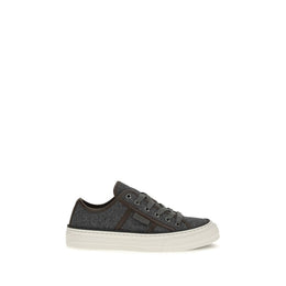 Brunello Cucinelli Graue Wildleder-Sneakers mit niedrigem Schaft