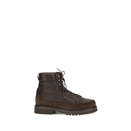 Brunello Cucinelli Braune Kalbsleder Bos Taurus Schnürstiefel