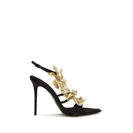 Giuseppe Zanotti Schwarze Sandalen mit Stilettoabsatz aus Viskose